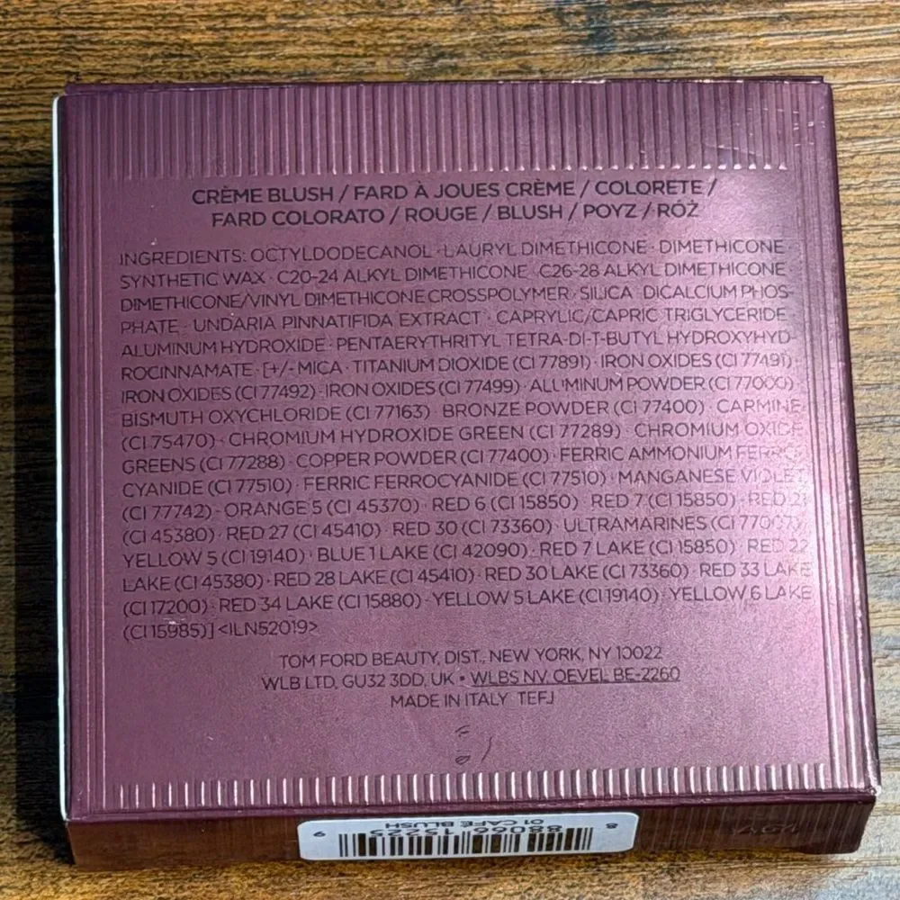Tom Ford Crème Blush 01 Café Blush 6g Luxury Designer Makeup NIB
